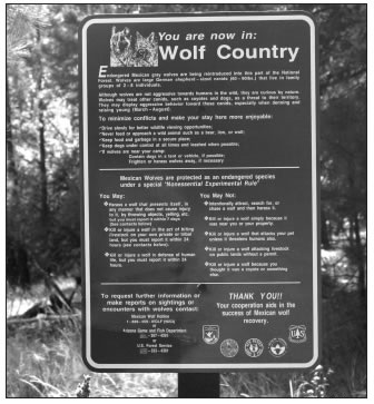 A SIGN IN THE APACHE NATIONAL FOREST