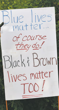 A sign at one of Cortez’s many demonstrations.