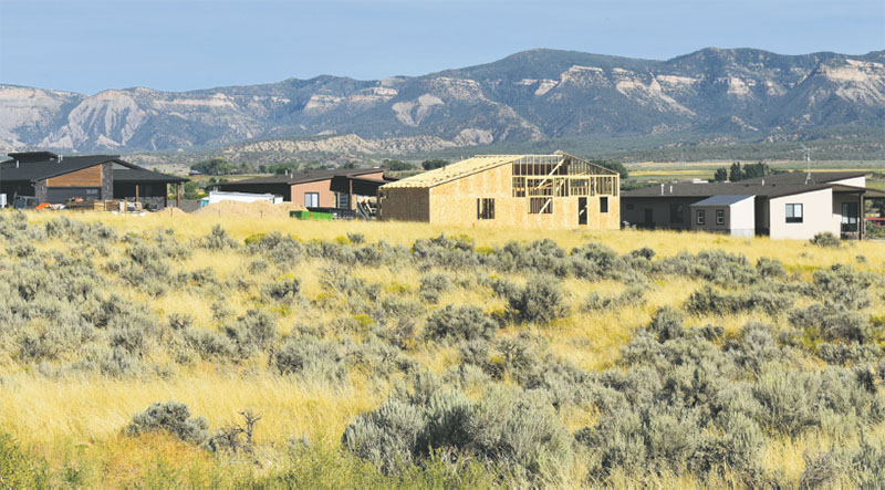 Planned unit developments such as this one, Blue Mesa Estates south of Cortez, are scattered throughout Montezuma County.