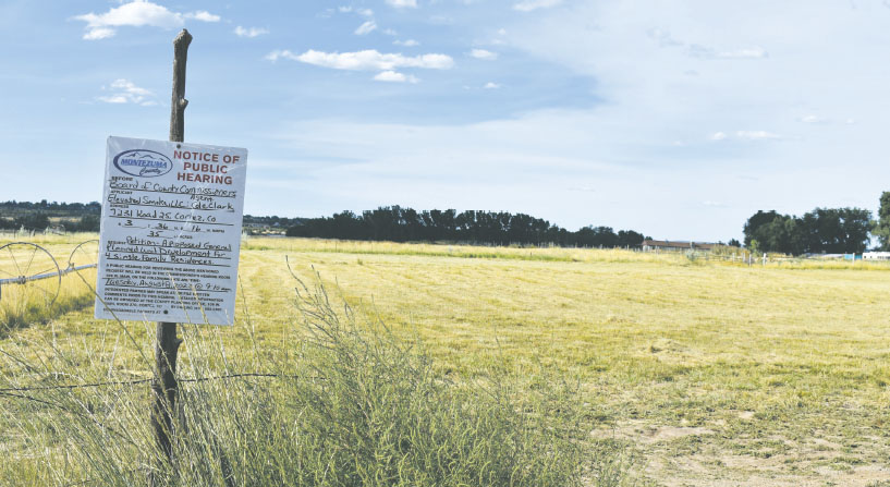 A public hearing on a proposal for a planned unit development of four rental houses on this tract of land drew a crowd to the Montezuma County Commission meeting on Aug. 8..