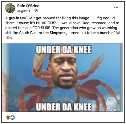 A screenshot of a Facebook post by Rafe O’Brien, now a member of the Re-1 School District Board. James O'Rourke/Colo. Times Recorder